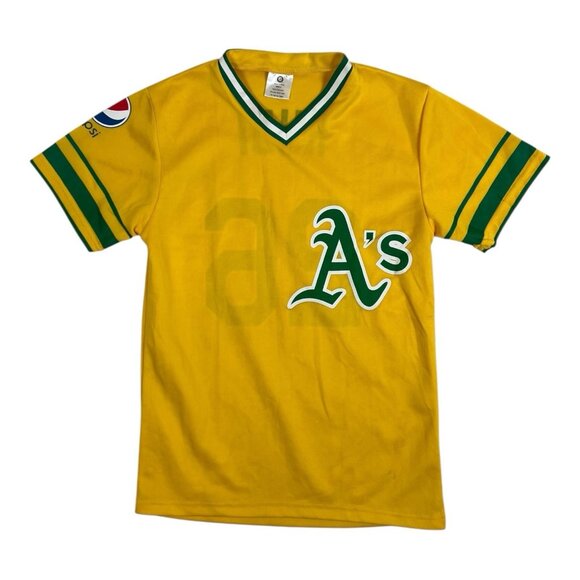Joe Rudi #26 Oakland A's Athletics SGA Yellow Jersey Men’s Size Small V Neck - Picture 1 of 10